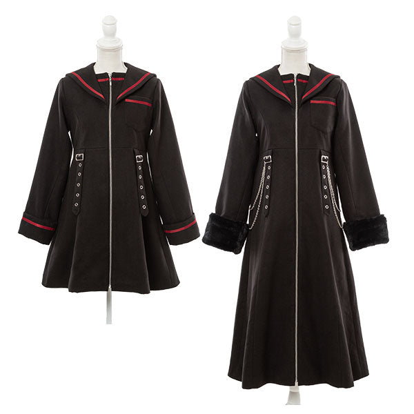 サイドチェーンセーラー闇属性コート – レディースファッション通販の