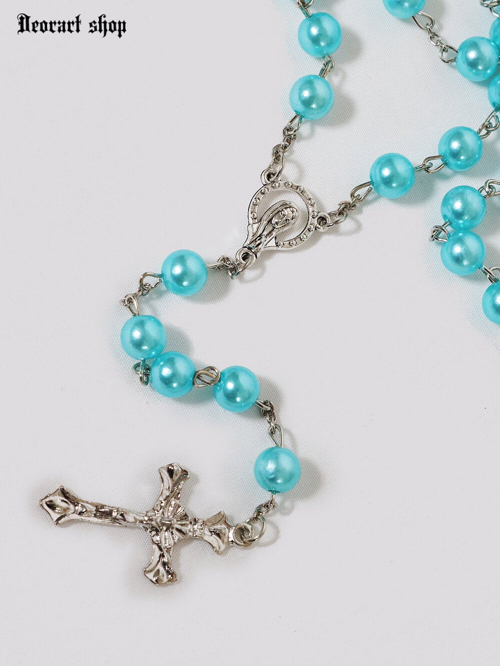 BY2141 ロザリオ・ロングネックレス[BLUE] | Deorart shop