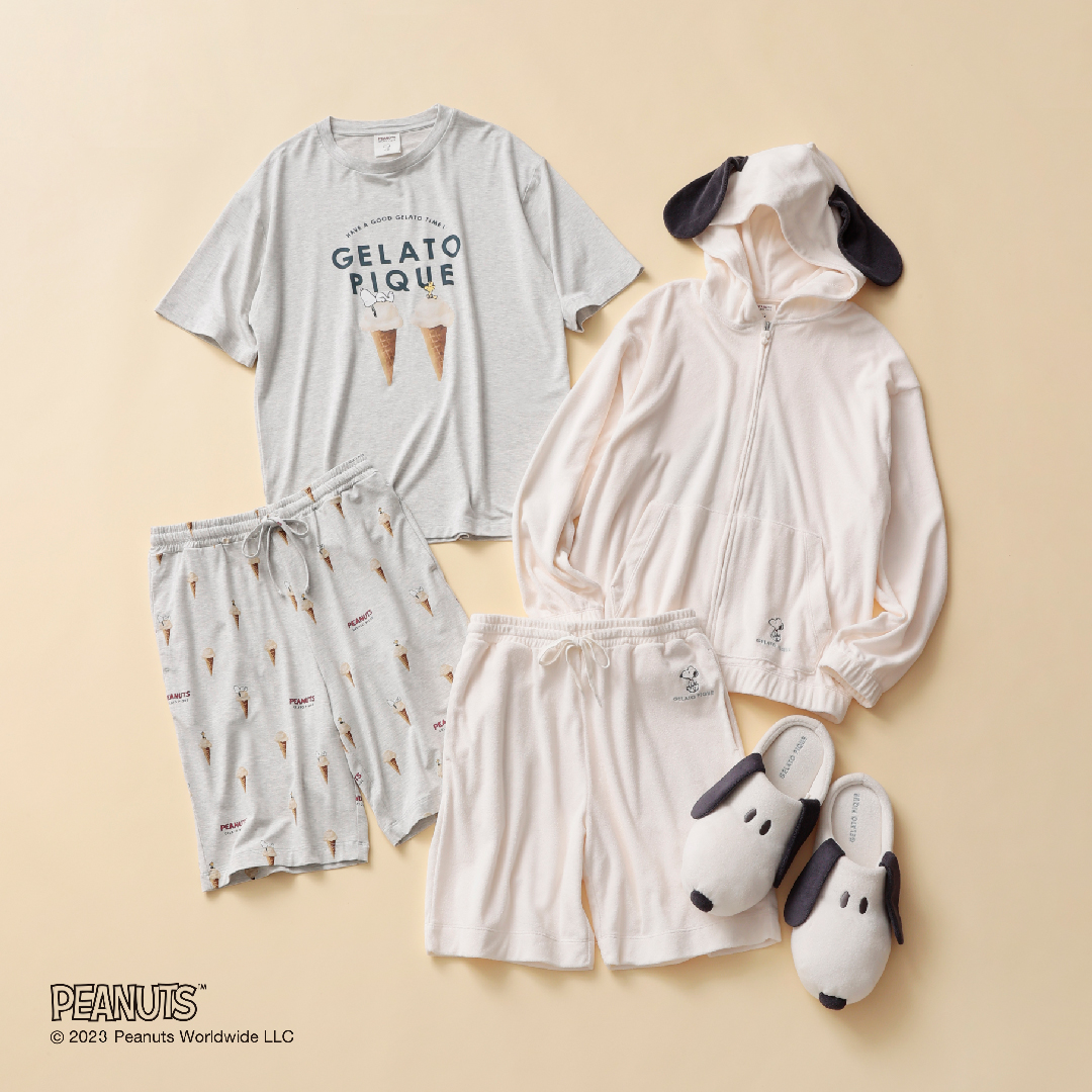 スヌーピーの耳付きセットアップや雑貨！ジェラート ピケ「PEANUTS