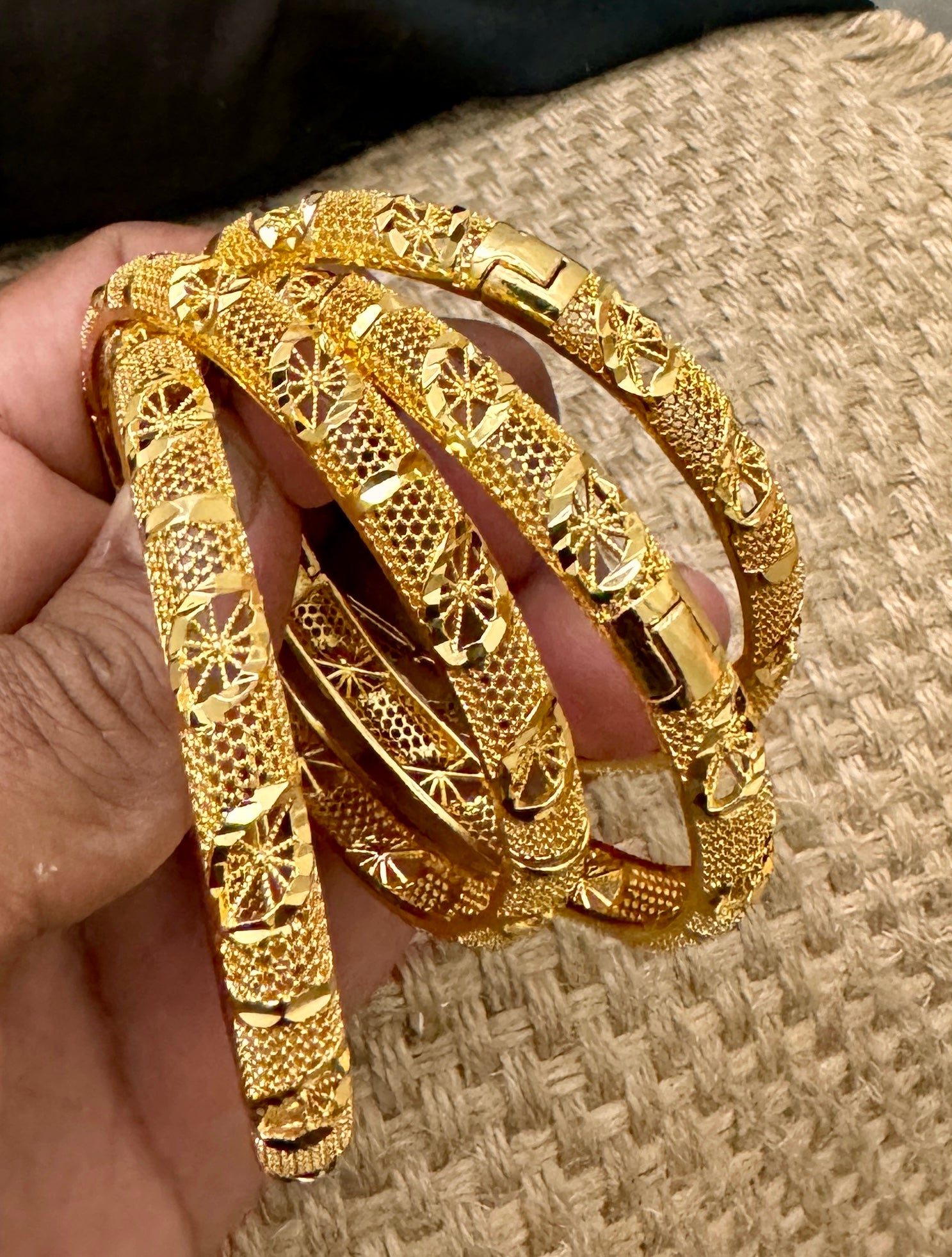 24K Gold Plated Bangles, Indian Bridal Bangles, Handmade Bracelet