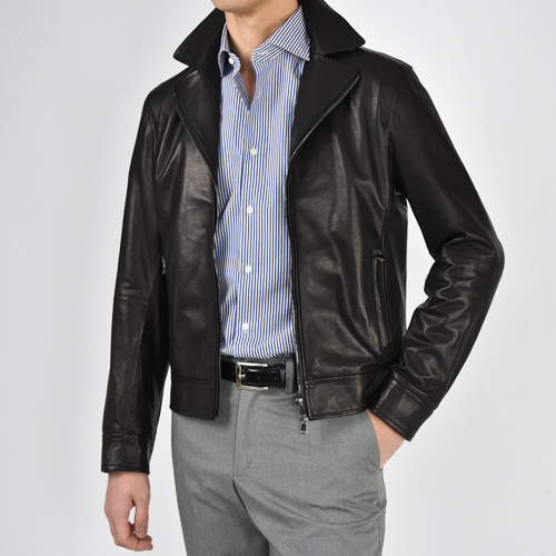 EMMETI ELTON ライトナッパレザー シングルライダースジャケット | DUE