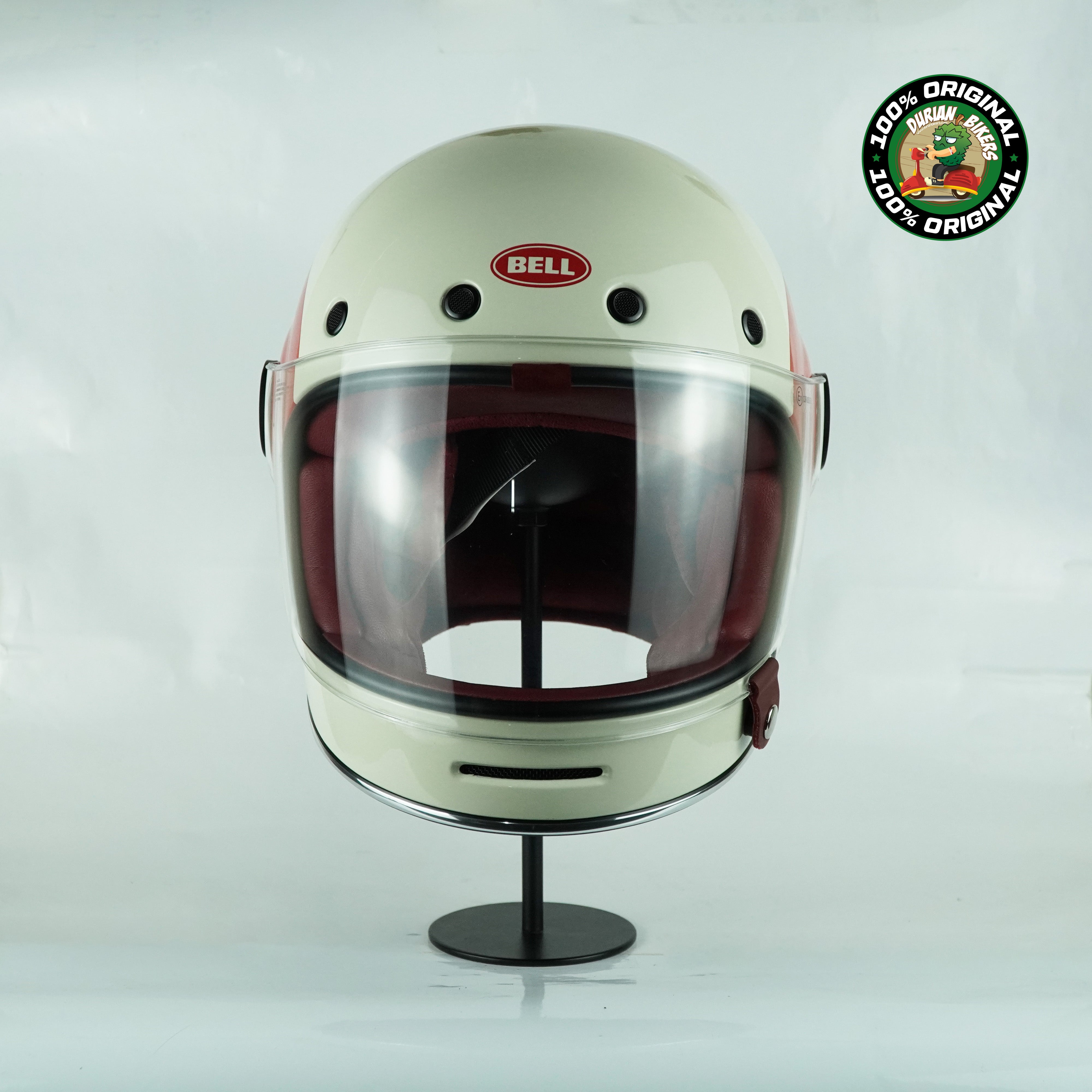 Bell Helmet Bullitt SE (TT Gloss Vintage White/Ox Blood) – Durian