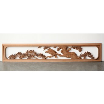 珍品共箱 大島五雲 井波彫刻 鷹松木彫欄間 R0376｜骨董店 のびる 古