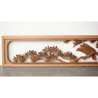 珍品共箱 大島五雲 井波彫刻 鷹松木彫欄間 R0376｜骨董店 のびる 古