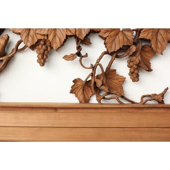 大島五雲 井波彫刻 葡萄と栗鼠 2枚1組 R0453｜骨董店 のびる 古美術