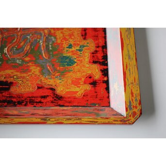 人間国宝 大野昭和斎 堆朱 脇取盆(和喜)【萬歳】 X460｜骨董店 のびる