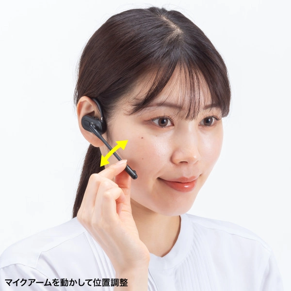 超軽量Bluetoothオープンイヤーヘッドセット MM-BTSH71BK: 周辺小物