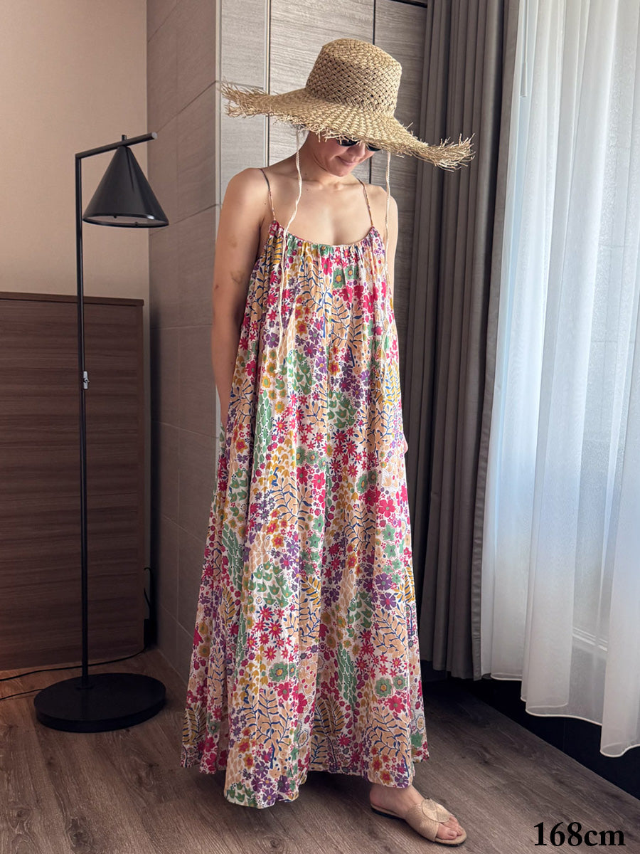 Eighty Seven(エイティセブン)インド綿3WAYカラフル花柄ワンピース