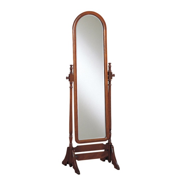 1970'sヴィンテージコロニアルウッドテーブルスタンドミラー