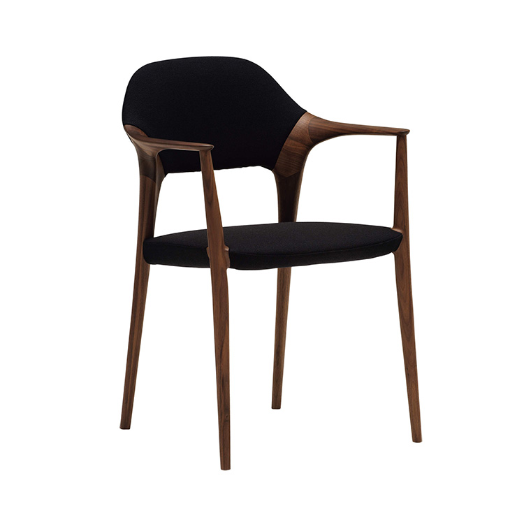 KUNST アームチェア CB7700 ブラック ウォールナットナチュラル 通販