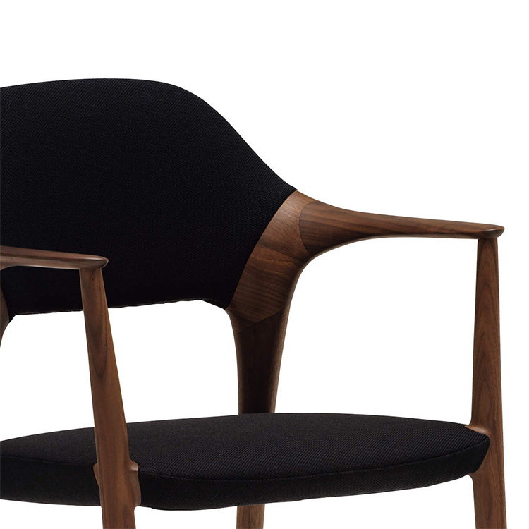 KUNST ショートアームチェア CB7701 ブラック ウォールナット