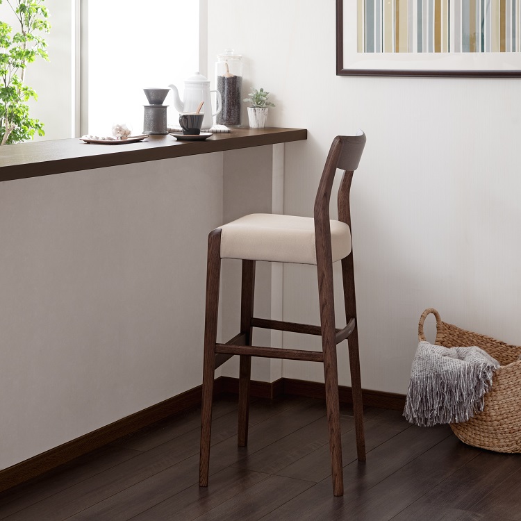 カウンターチェア CD2216 シャンパンゴールド モカブラウン 通販