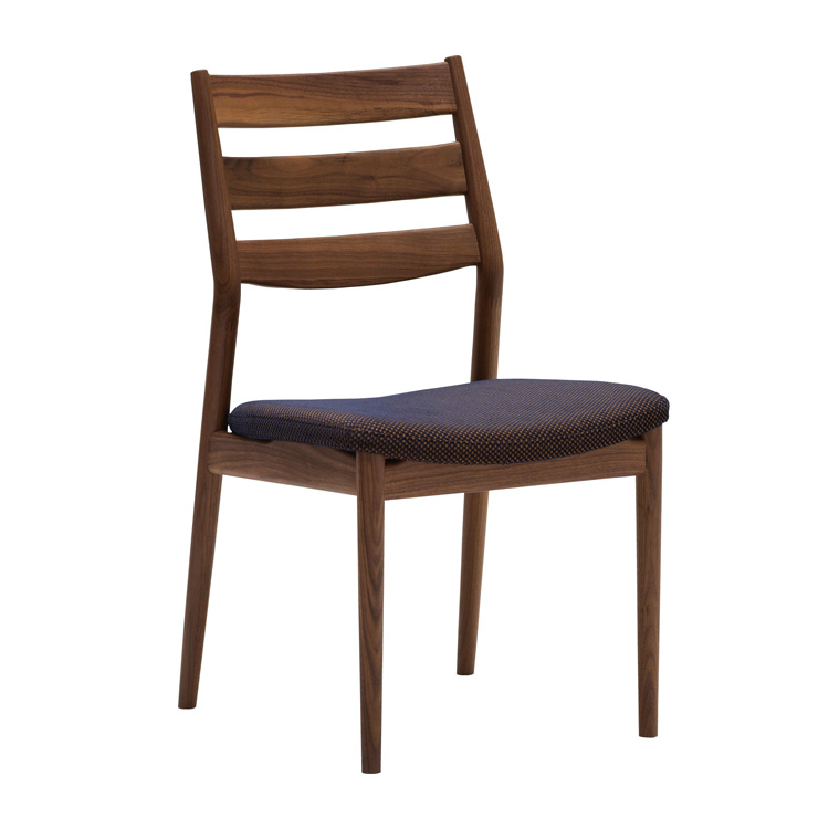 アームレスチェア CW6305 ダークネイビー ウォールナット 通販