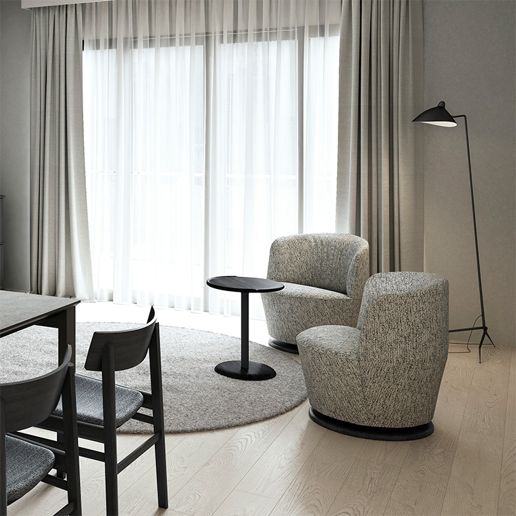 パーソナルチェア（回転式） ZW1007 リーベル・ブラウン マット