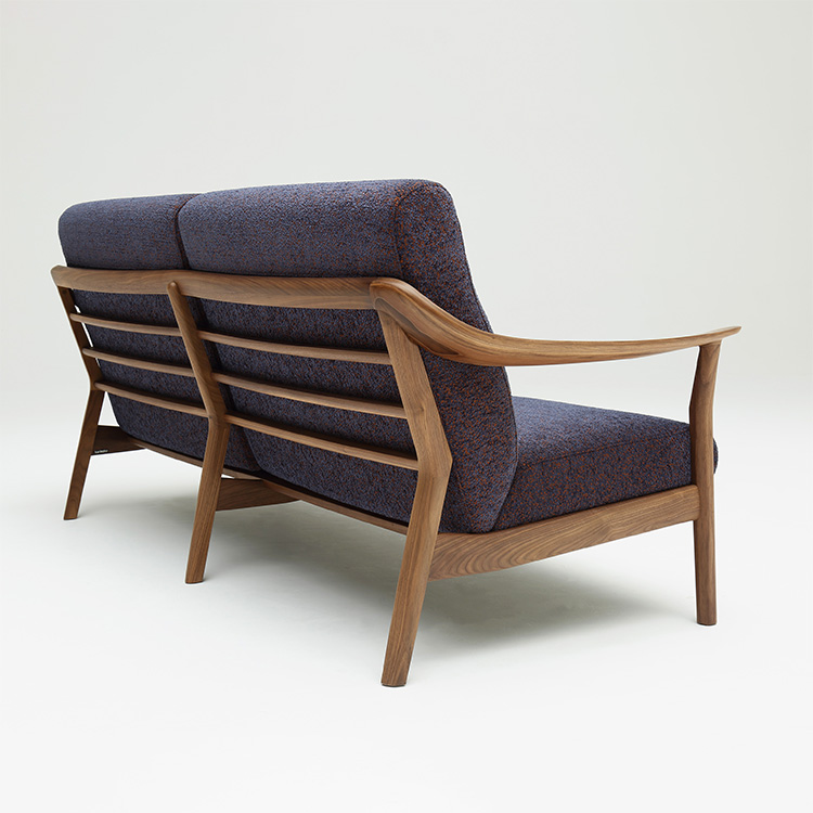 1人掛けソファ 幅77㎝ WW5700 ネイビー ウォールナットナチュラル 通販