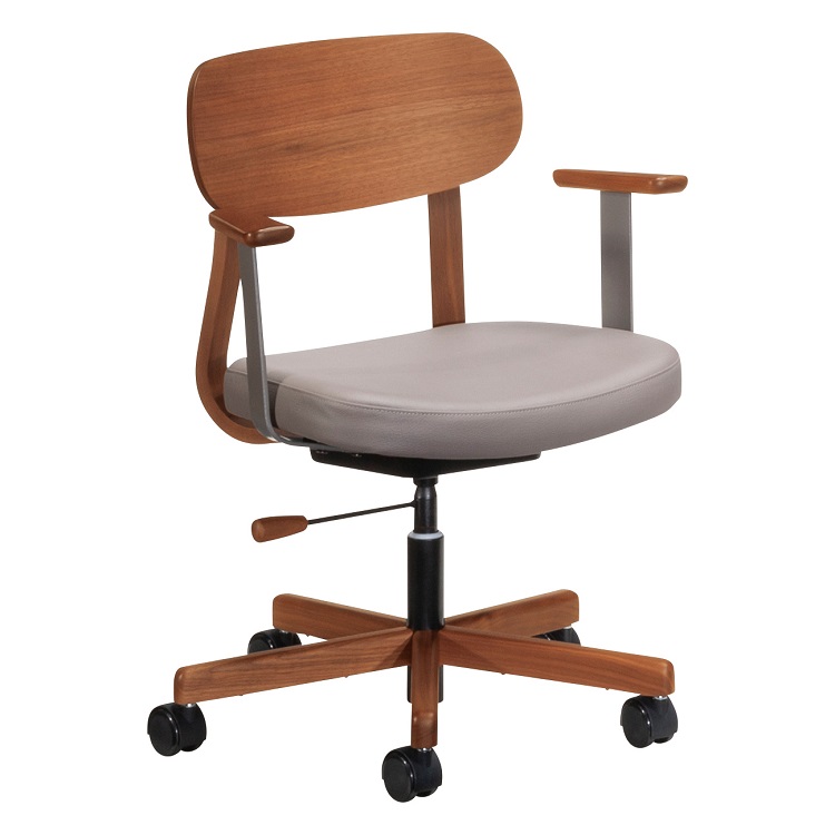 デスクチェア XW3300 グレージュ ウォールナットナチュラル 通販