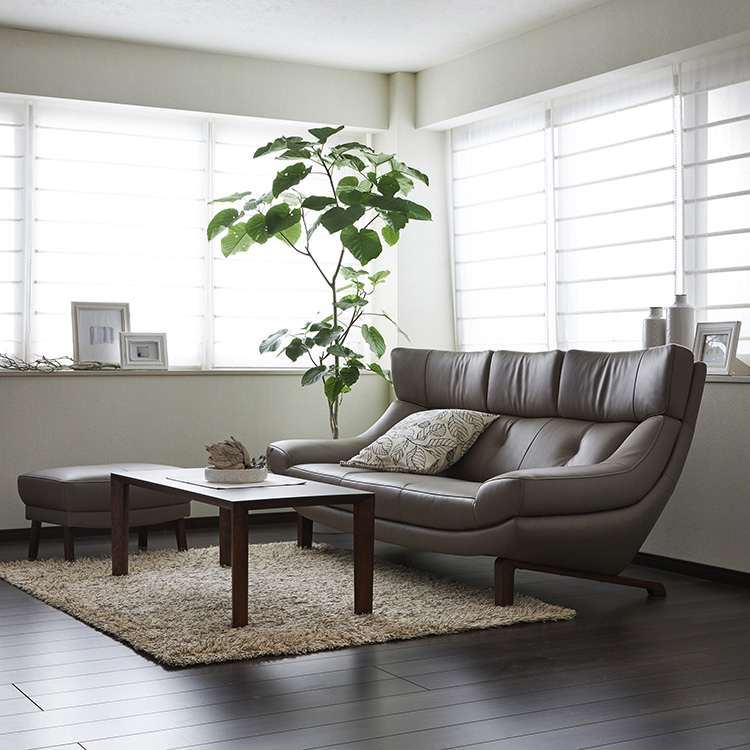 3人掛ソファ ZU4653 グレージュ ウォールナットナチュラル 通販