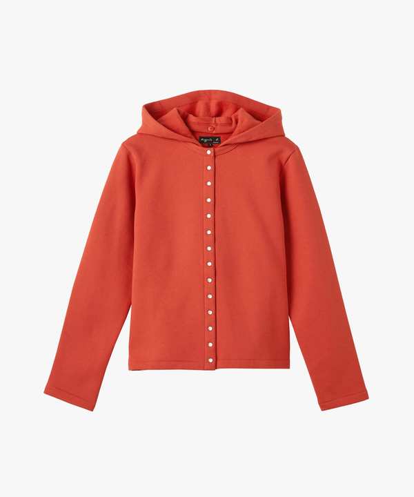 コットン メルトン 長袖 カーディガンプレッション 