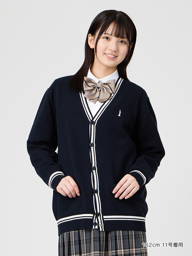 薄手】Venus 綿カーディガン12G〈ライン入り〉ハイゲージ（薄手