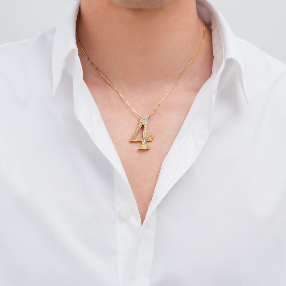 新品] ユキザキ ノンブル ナンバーペンダントトップ【4】Lサイズ【正規