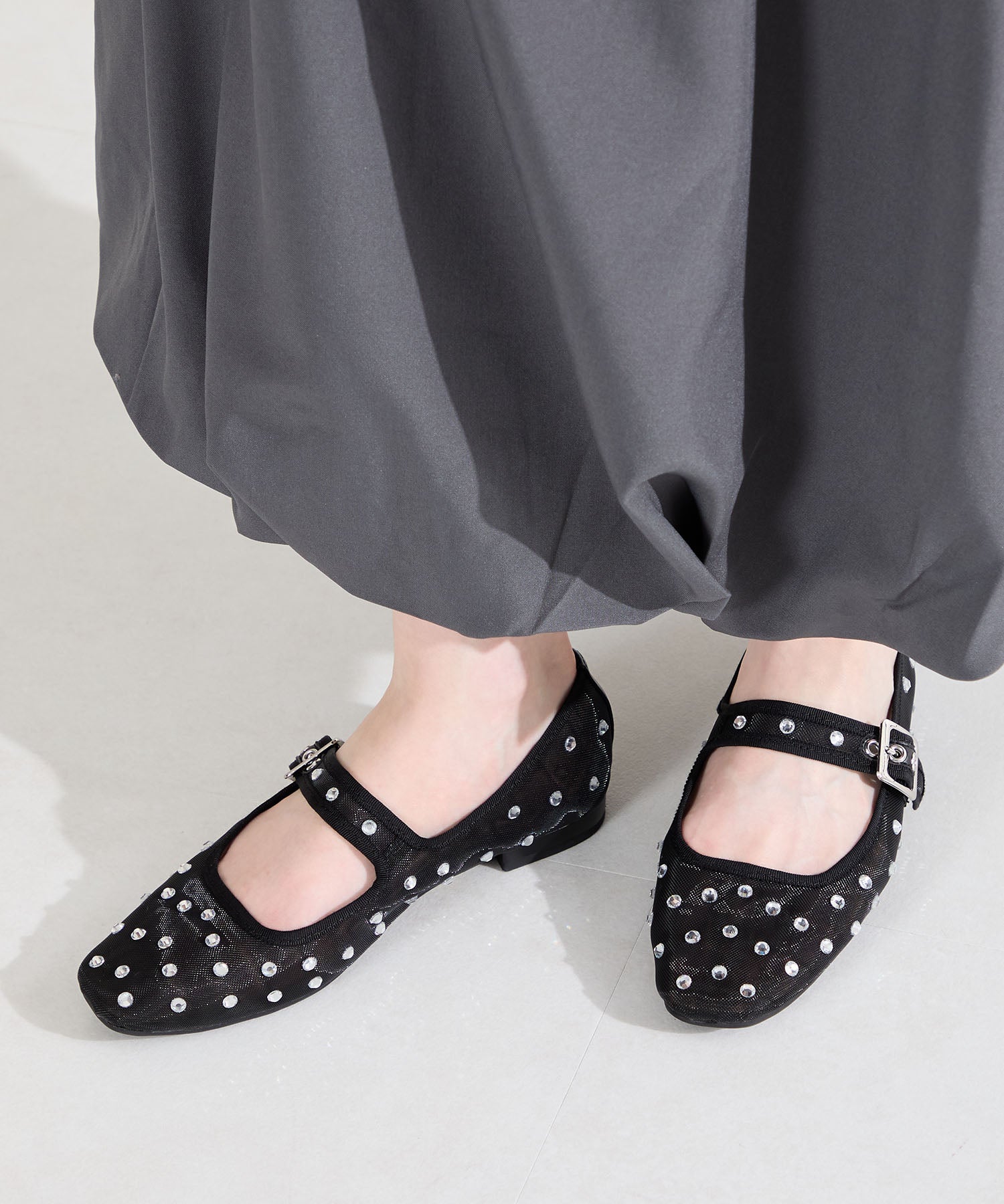 WEB先行予約/3月下旬発売予定】ビジュー付きシアーメリージェーン