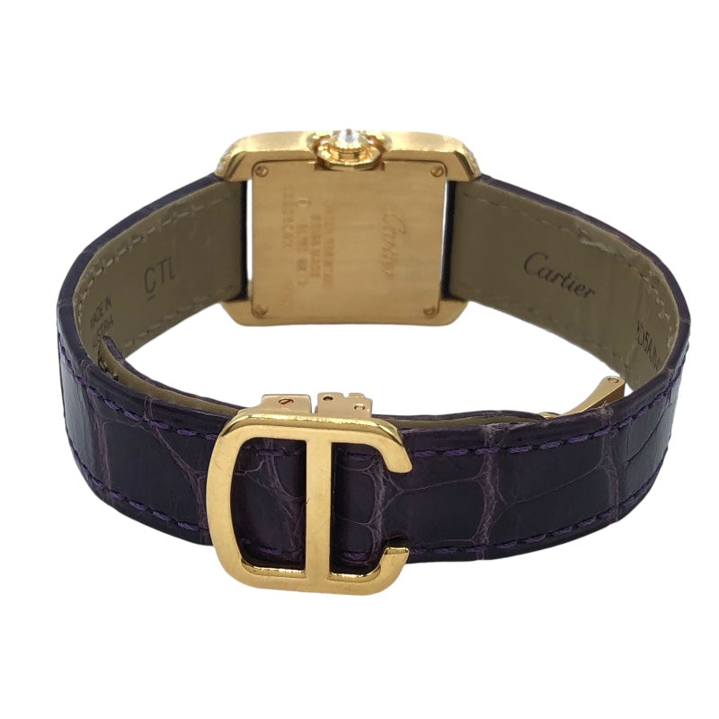 カルティエ Cartier タンクアングレーズ SM WT100014 オフホワイト K18