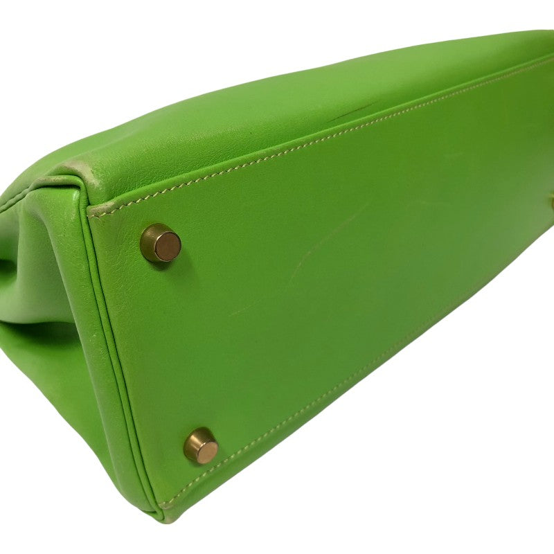 エルメス HERMES ケリー32 内縫い 〇X刻 グリーンアップル ゴールド