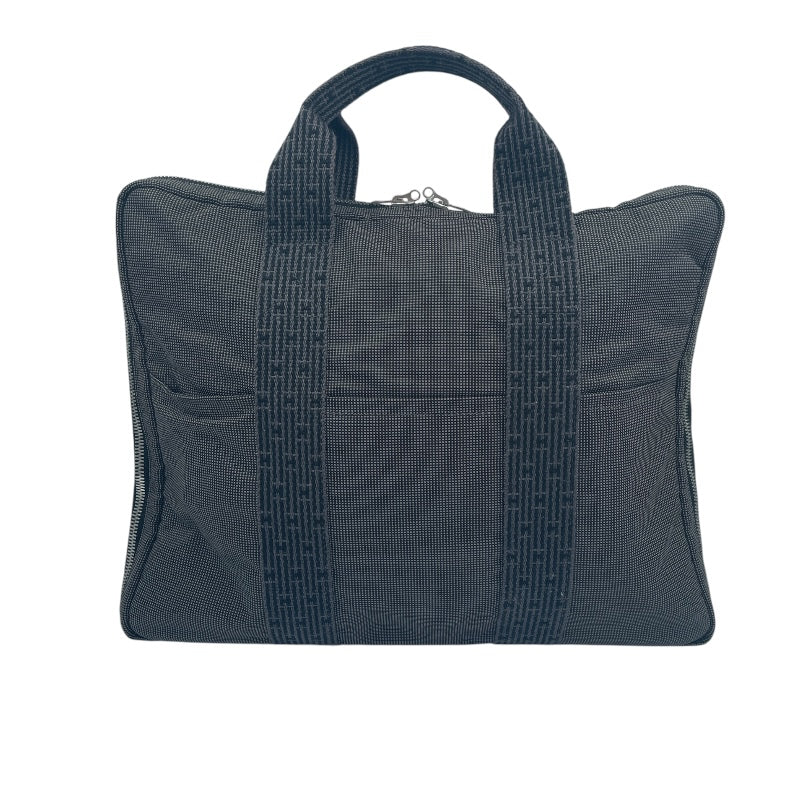 エルメス HERMES エールライン ブリーフケース グレー ナイロン