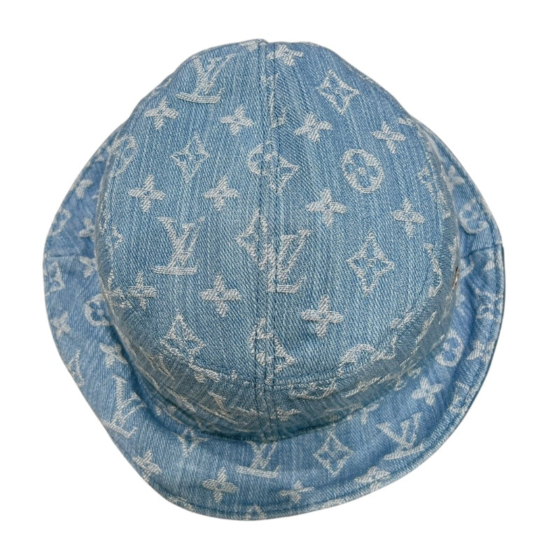 ルイ・ヴィトン LOUIS VUITTON モノグラム柄バケットハット ブルー
