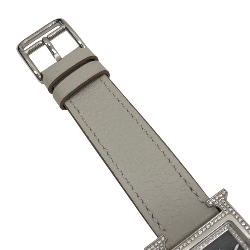 エルメス HERMES Hウォッチ HH4.230 オブシディアン SS/革ベルト