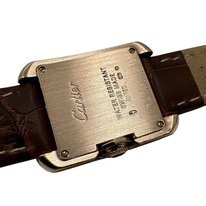 カルティエ Cartier タンク アングレーズ SM WJTA0007 K18PG/レザー