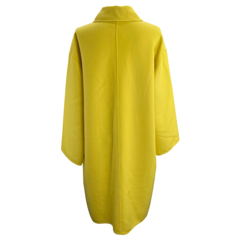 エルメス HERMES セリエボタンカシミヤロングコート イエロー カシミヤ