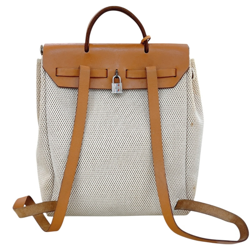 エルメス HERMES エールバッグアドPM □H刻 ベージュ・ゴールド SV金具
