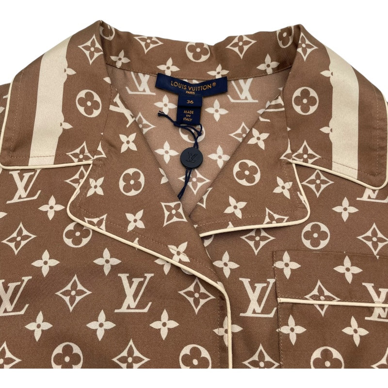 ルイ・ヴィトン LOUIS VUITTON モノグラム総柄シルクシャツ FOTP06