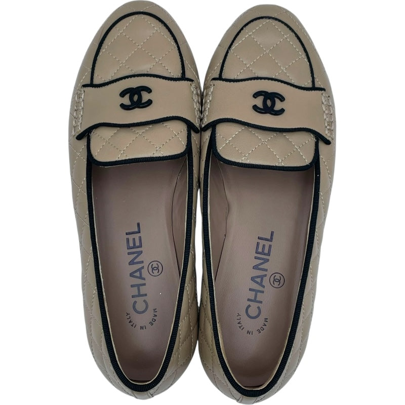 シャネル CHANEL ココマークマトラッセローファー G33861 ベージュ