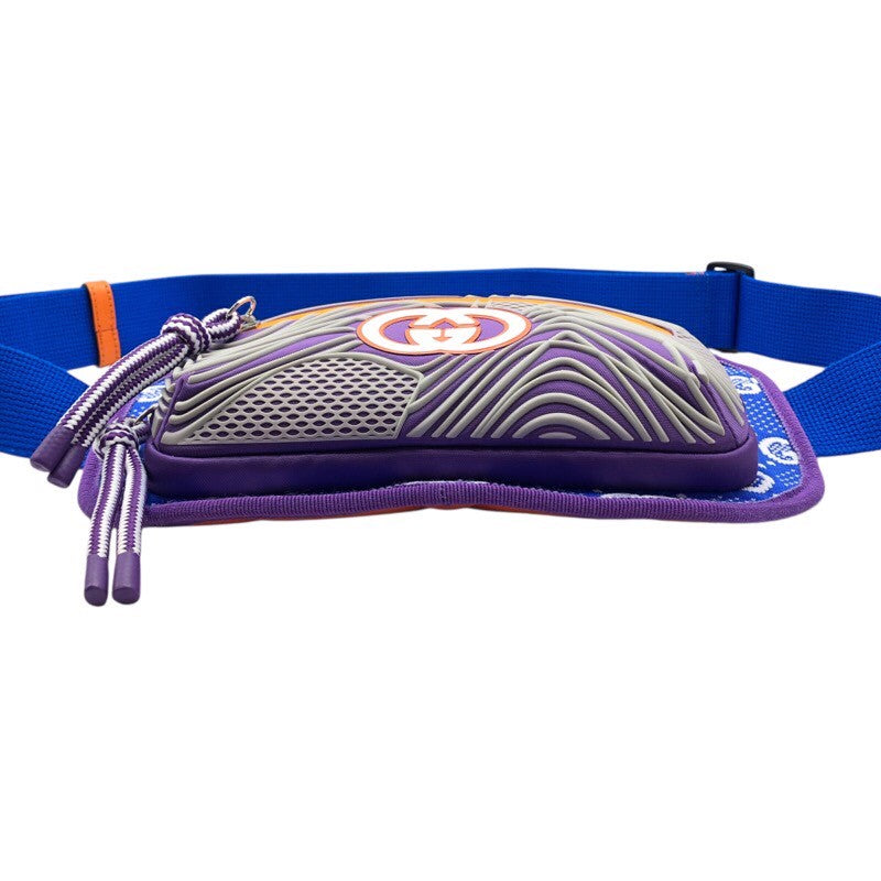 グッチ GUCCI GGナイロンベルトバッグ 752102 ブルー/パープル ラバー