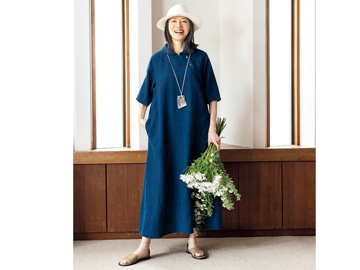 群言堂・根々 ガーゼデニムジャンバースカート 群言堂・根々 ガーゼ