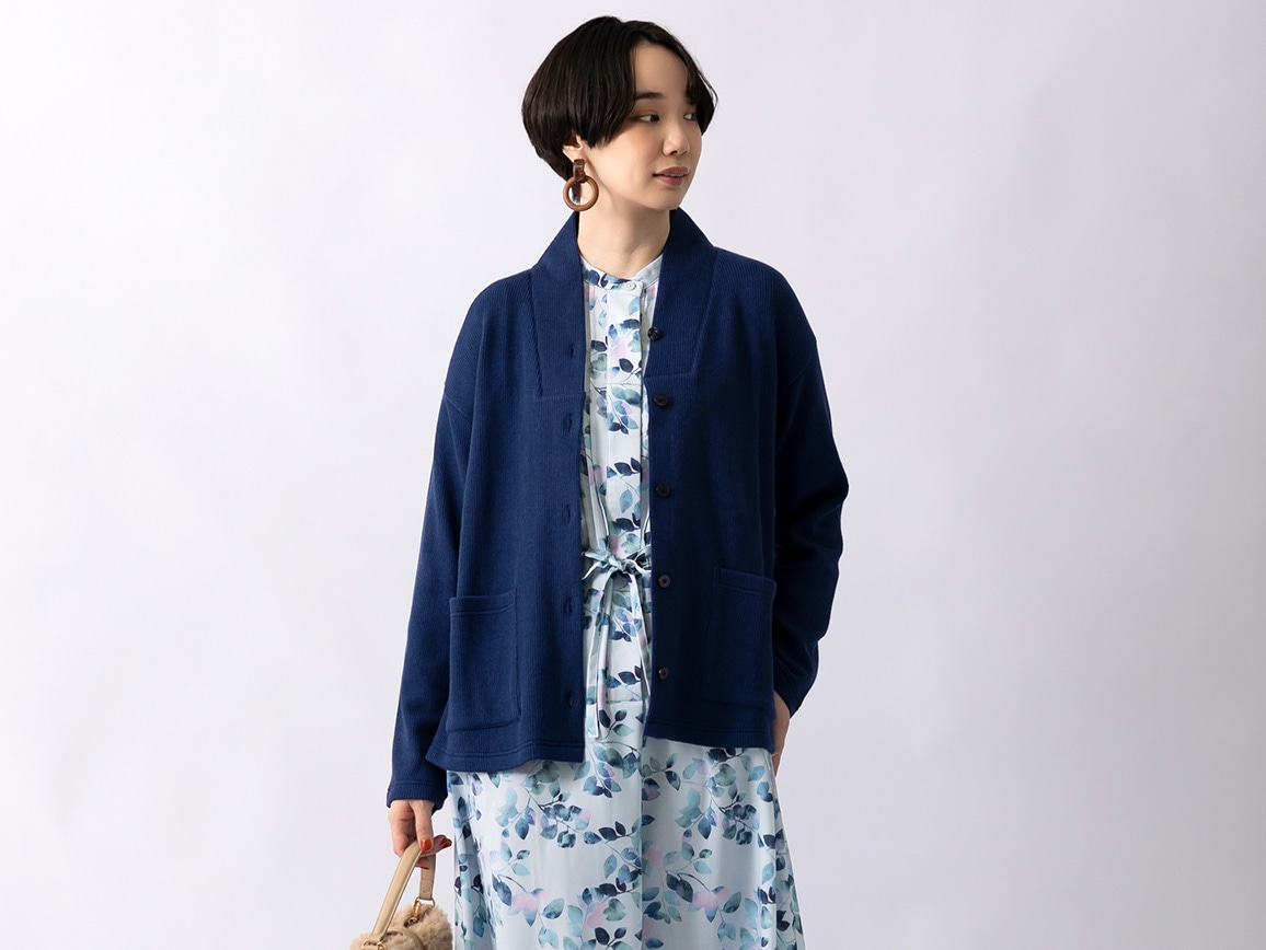 カーディガン風ジャケット(02_M 62_ネイビー): ｜ カタログ通販のハルメク