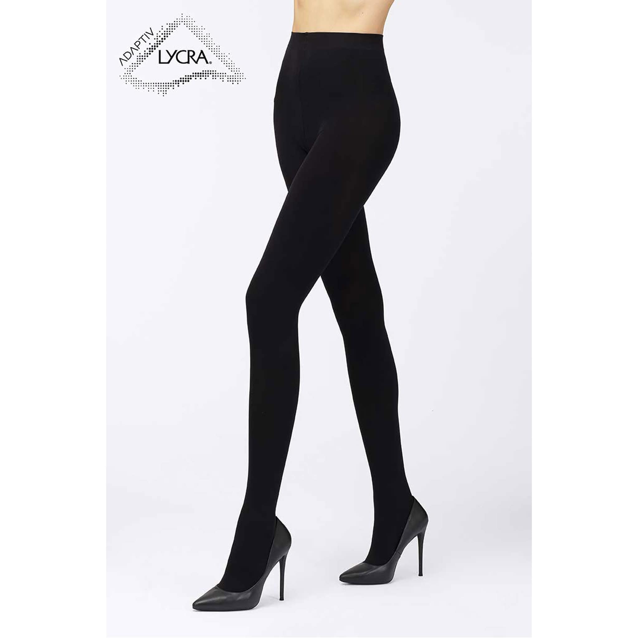 伸縮性・耐久性・耐菌性に優れた90デニールタイツ(ML ブラック NERO