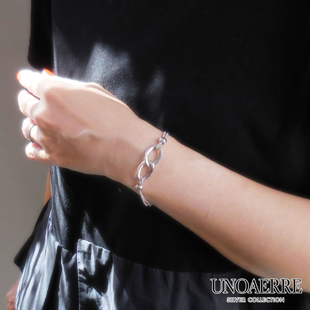 UNOAERRE ウノアエレ ブレスレット 2連メッシュチェーン シルバー925