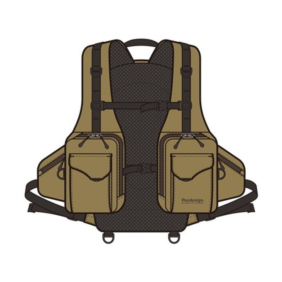 パズデザイン フィッシングベスト アクティブパックベスト カーキ F