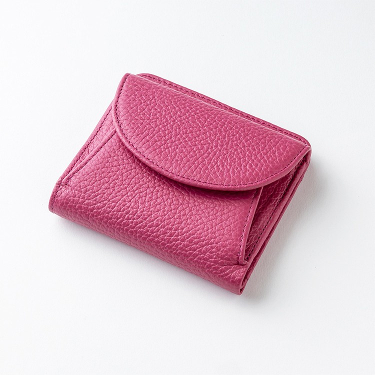 Miss kyouko] 日本製 マネースルー 二つ折り財布 ピンク