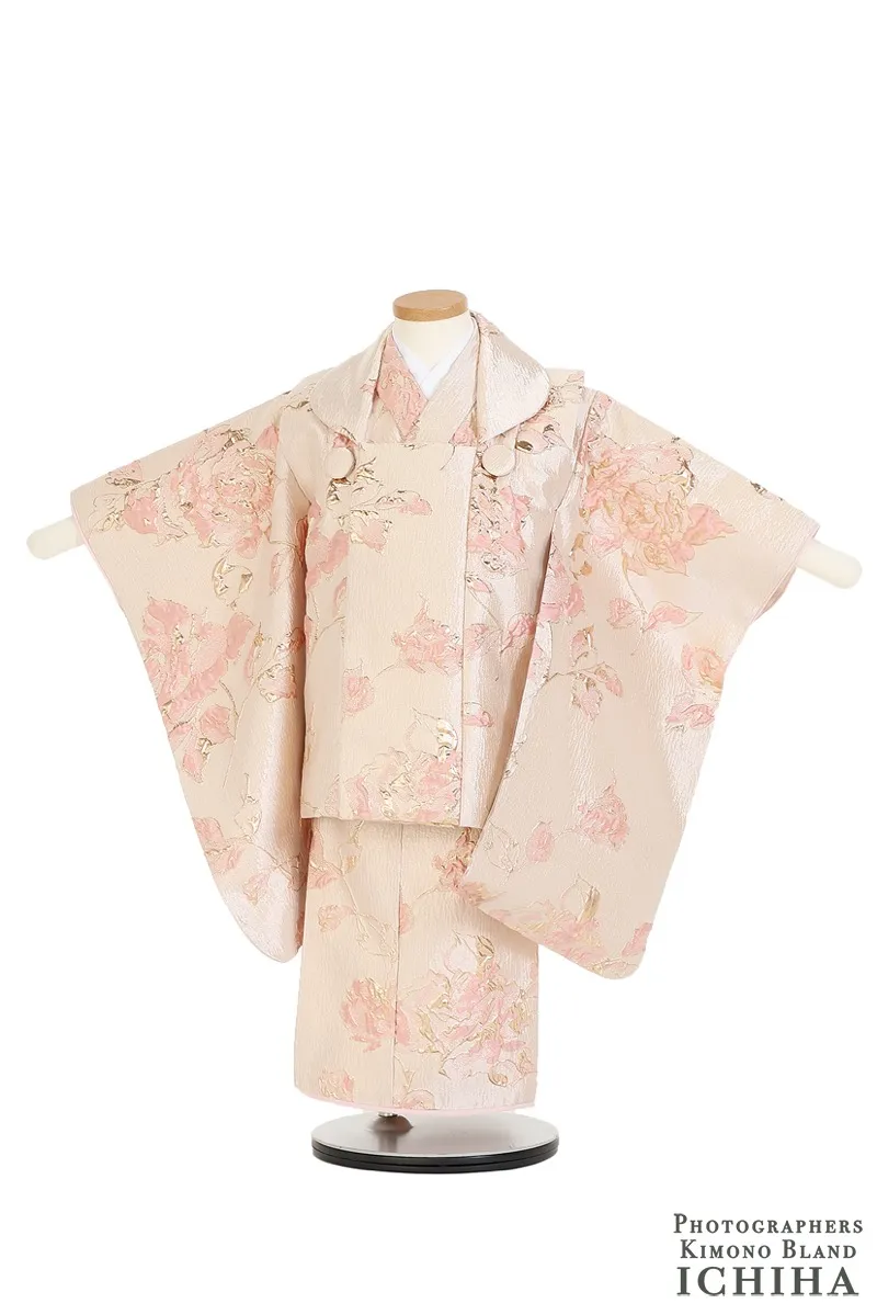 3歳七五三着物の最新おしゃれ洋花柄 着物レンタル