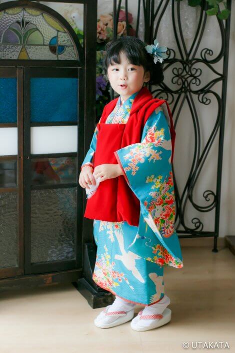 鳩水色七五三3歳アンティーク着物｜着物レンタル いちは【レトロ】