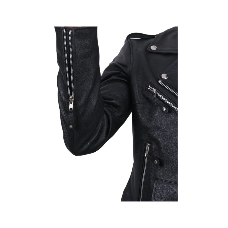 Mens Classic Biker Cow Hide Real Leather Jacket - EenaCrafts