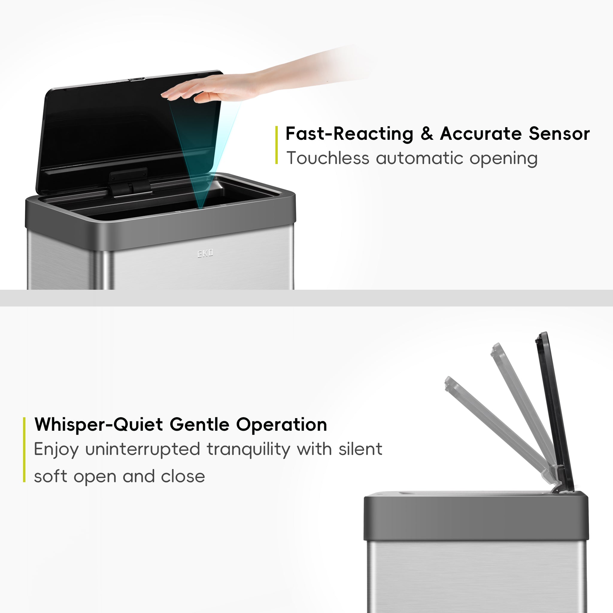 Mirage-X 80L Motion Sensor Can - Stainless Steel – Home by EKO