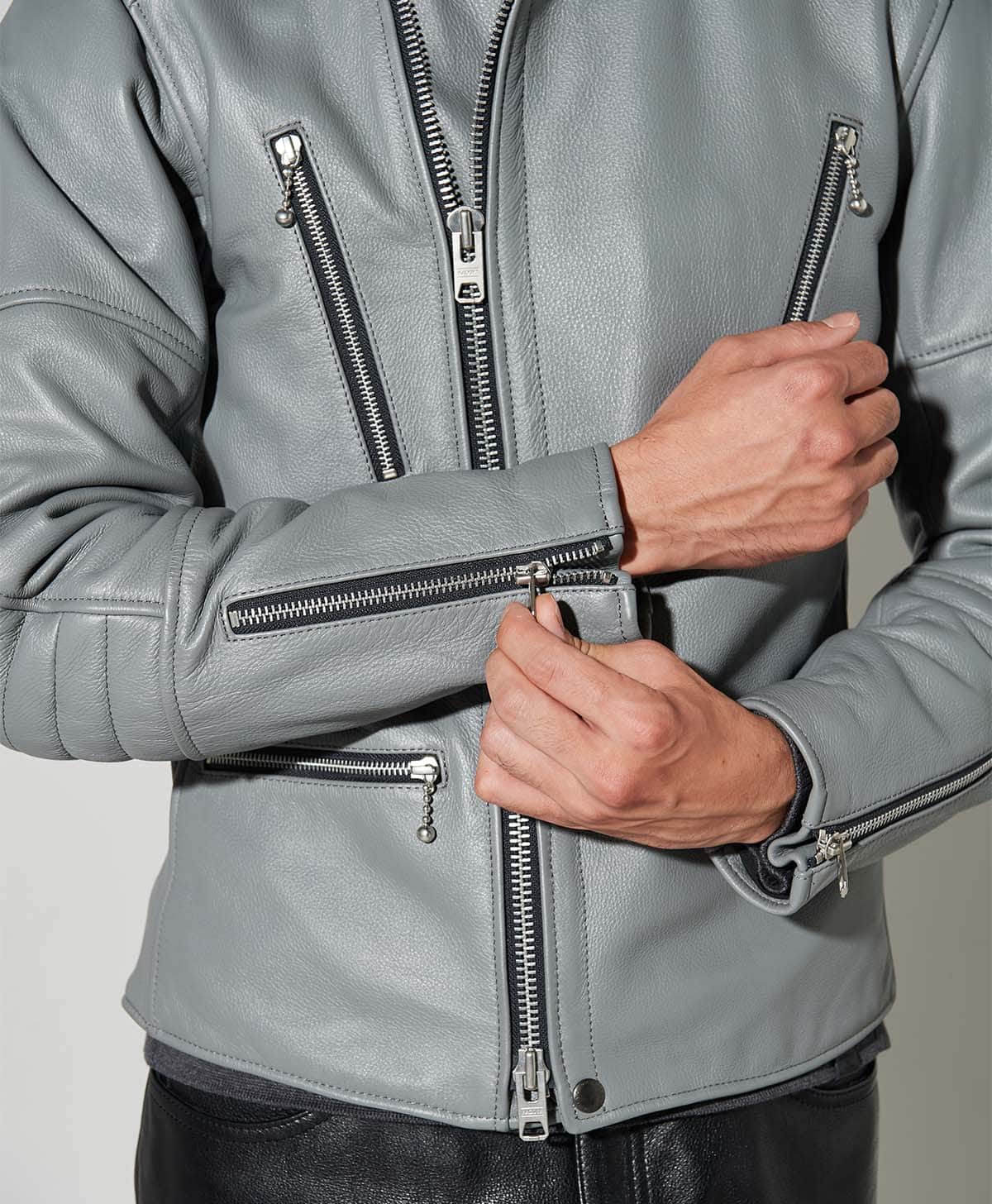 革ジャン ハイネック セミダブル レザージャケット｜カドヤ公式