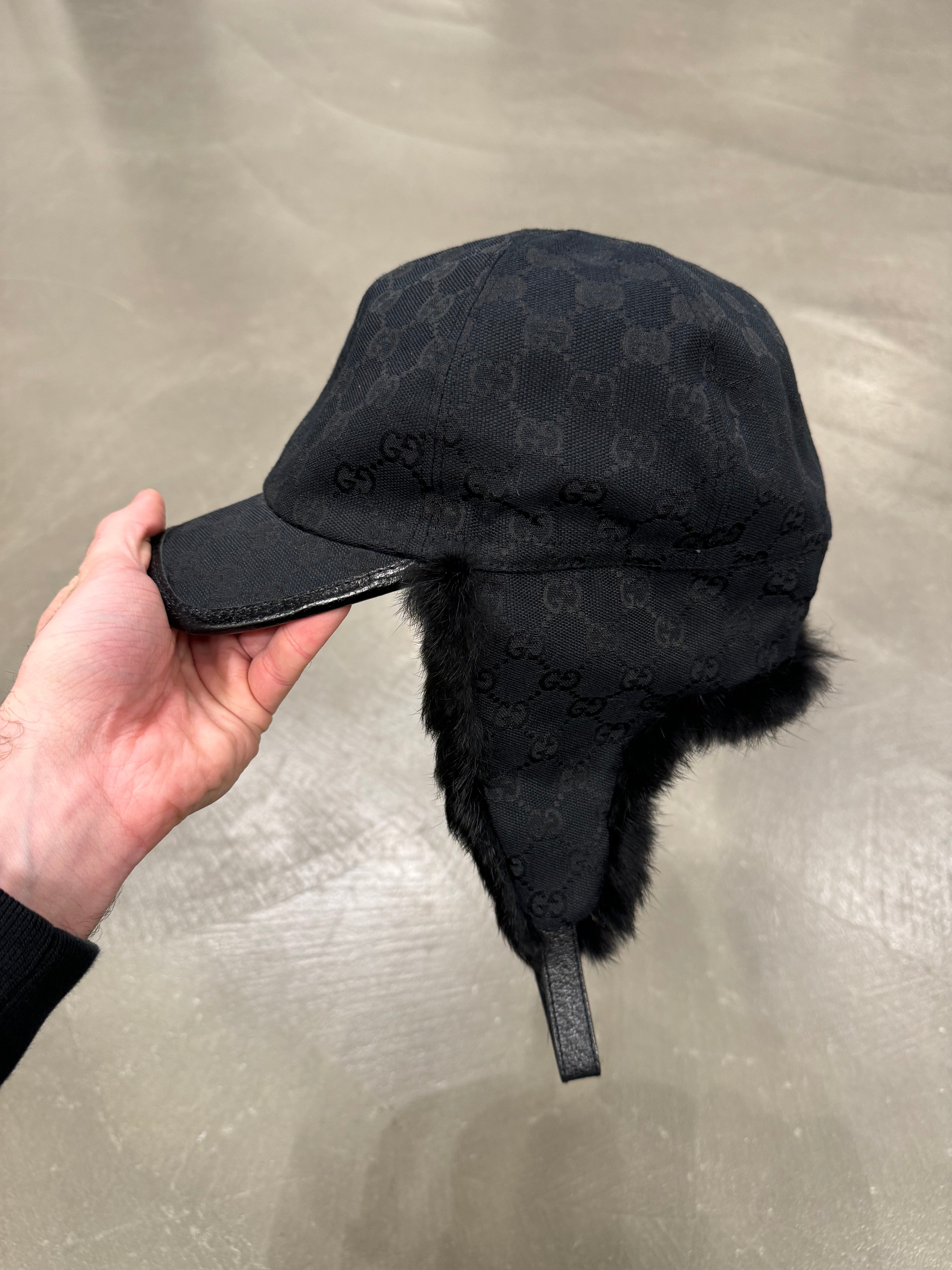 2000s Gucci by Tom Ford monogram fur trapper hat