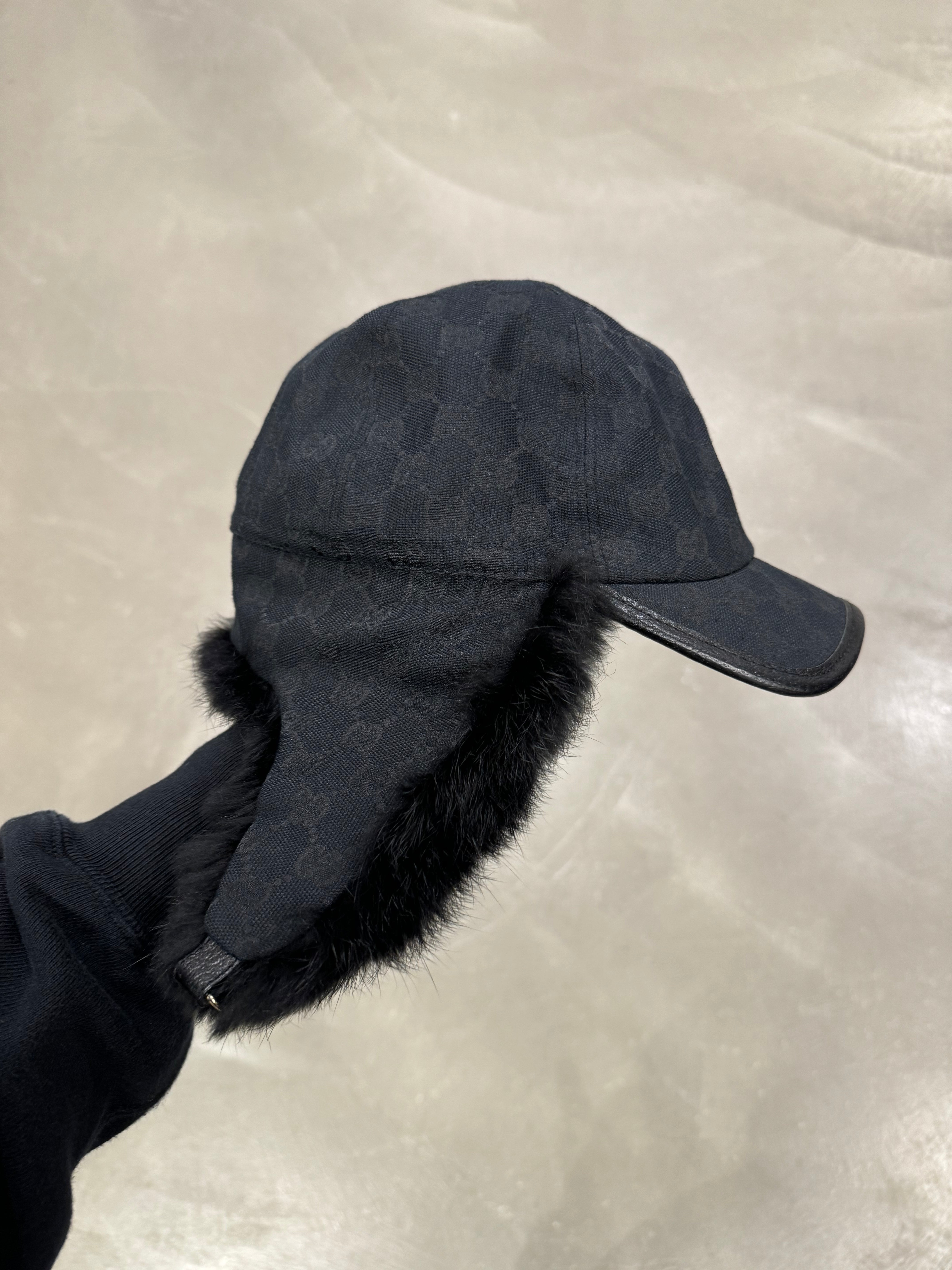 2000s Gucci by Tom Ford monogram fur trapper hat