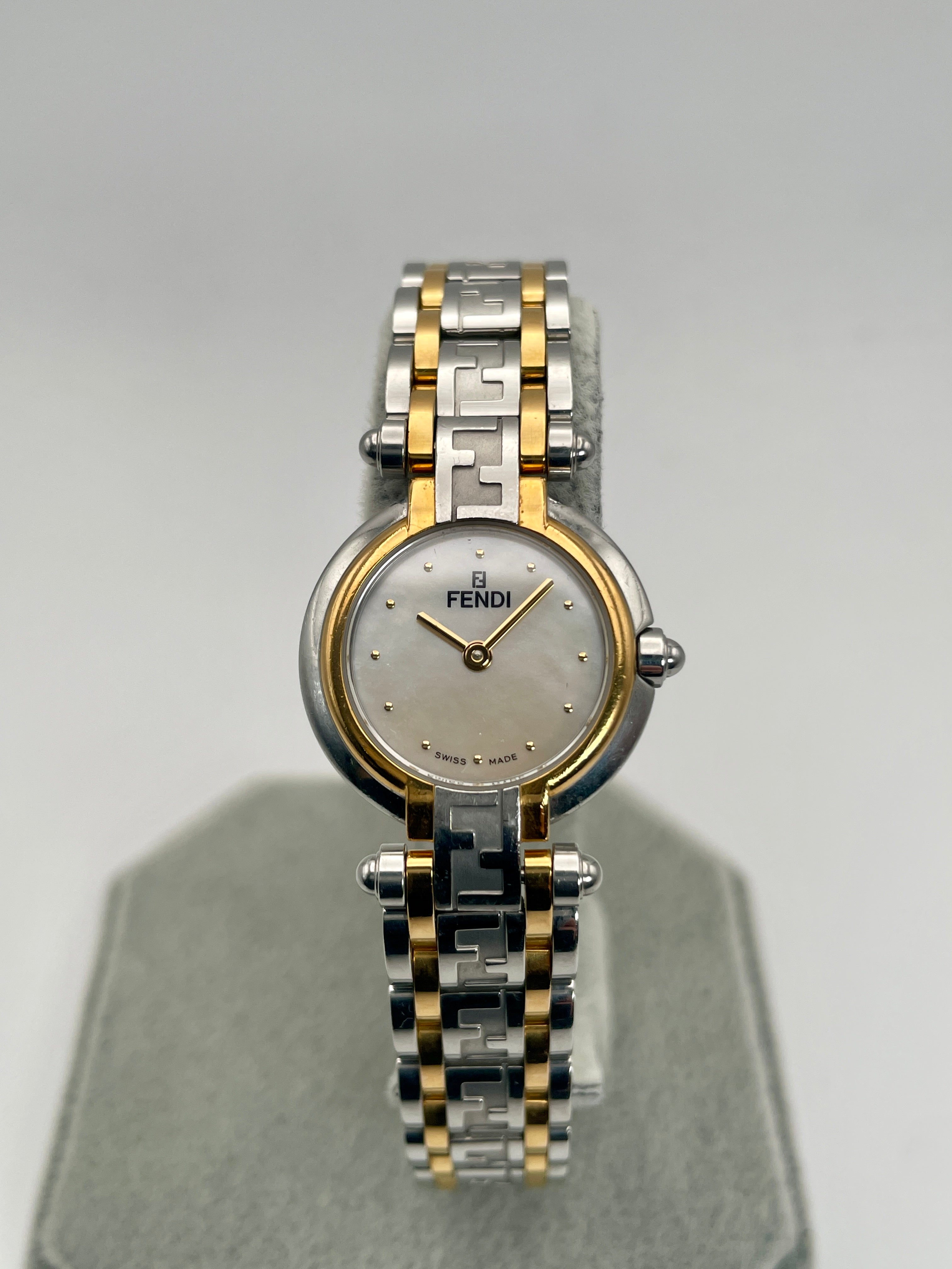 Fendi Orologi 760L Vintage Women's Watch Two-Tone with Pearl Shell